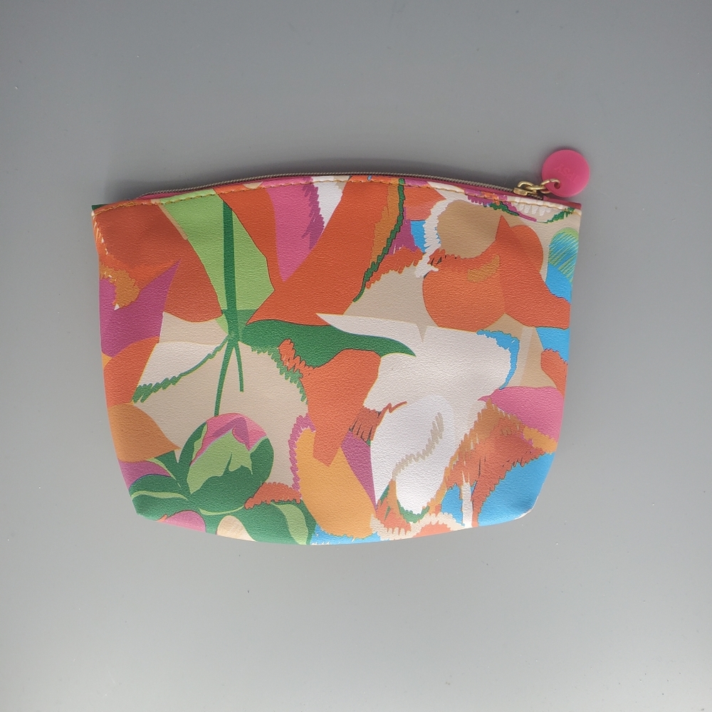 IPSY Floral Faux Leather Cosmetic Bag